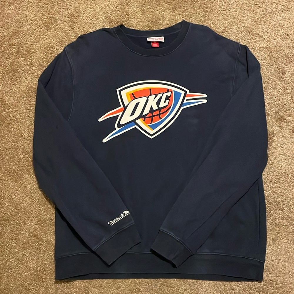 Mitchell & Ness NBA Oklahoma City Thunder OKC Crewneck Sweatshirt Size Large